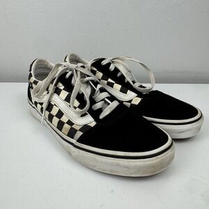 Vans Old Skool Checkerboard Women's 8 Black White‎ Skate Shoes